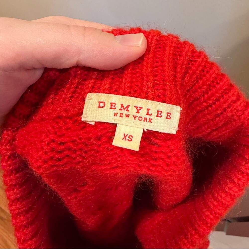 Demylee Red Cable Knit Wool Mohair Sweater XS oversized - Picture 9 of 9